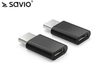 SAVIO AK-31 / B Micro USB adapter (F) - USB 3.1 típus C (M) - fekete