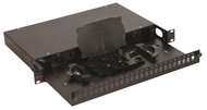 NIKOMAX Optikai patch panel SC szimplex SM/MM,24 portos ÜRES, kihúzható tálcával, ,fekete