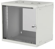 Intellinet Wallmount Cabinet 9U 540/560mm Rack 19" glass door, flat pack, gray
