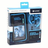 PLATINET sport fülhallgató + mikrofon + karpánt, kék