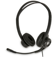 V7 Essentials USB Stereo HU311-2EP mikrofonos fejhallgató fekete