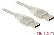Delock USB 2.0-s kábel A-típusú csatlakozódugóval > USB 2.0-s, A-típusú csatlakozódugóval, 1,5 m, át