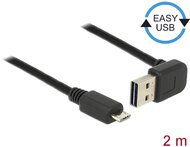 Delock Kábel EASY-USB 2.0-s A típusú csatlakozódugó, ívelt felfelé / lefelé > USB 2.0-s Micro-B-típu