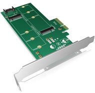 IcyBox PCIe-Card, 1x M.2 SATA SSD to SATA 3.0 + 1x M.2 PCIe SSD to PCIe x4 Host Full Profile
