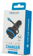 Forever Dual USB car charger CC-02 3A with cable for iPhone 8-pin