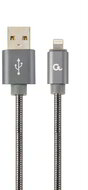 Gembird Premium spiral metal 8-pin charging and data cable, 2m, metallic-grey