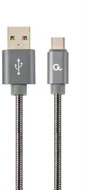 Gembird Premium spiral metal Type-C USB charging and data cable,1m,metallic-grey