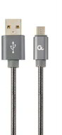 Gembird Premium spiral metal Micro-USB charging and data cable,2m,metallic-grey