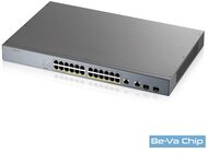 ZyXEL GS1350-26HP 24x GbE LAN PoE (375W) 2x GbE RJ45/SFP Combo port smart menedzselhető CCTV PoE switch
