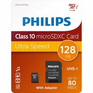 Philips Micro SDXC Memóriakártya128GB Class 10 UHS-I U1 Adapter