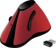LOGILINK - Ergonomic vertical mouse, wireless 2.4 GHz, red