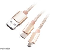 Akasa 2in1 Type-A - Micro-B - Type-C - AK-CBUB42-12GL