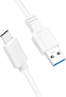 LOGILINK - USB 3.2 Gen1x1 cable, USB-A male to USB-C male, white, 0.15m