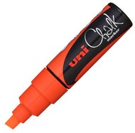 UNI Chalk Marker Pen PWE-8K Broad Chisel Tip - Fluorescent Orange