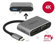 DELOCK Átalakító USB Type-C to HDMI, VGA, USB 3.0, PD