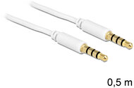 Delock sztereó kábel 3.5 mm 4 pin csatlakozó > csatlakozó, 0,5 m