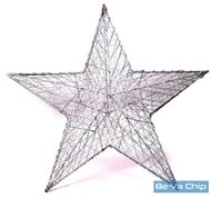 Csillag alakú 52cm/ezüst színű festett fém dekoráció