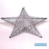 Csillag alakú 40cm/ezüst színű festett fém dekoráció