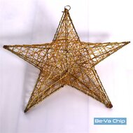 Csillag alakú 40cm/arany színű festett fém dekoráció
