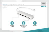 DIGITUS HUB 4-port USB 3.0 SuperSpeed with Type C Power Delivery aluminium