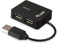 Equip-Life USB Hub - 128952 (4 Port, USB2.0, USB tápellátás, kompakt dizájn, fekete)