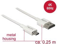 Delock Kábel Nagysebességű HDMI Ethernettel - HDMI-A-csatlakozódugó > HDMI Micro-D-csatlakozódugó, 3