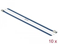 Delock Rozsdamentes Acél Kábelkötegek Hossza 200 x Szélesség 4,6 mm kék 10 db.
