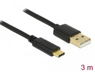 Delock USB 2.0 kábel A-típusú a Type-C 3 m