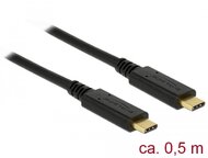 Delock USB 3.1 Gen 2 (10 Gbps) kábel Type-C a Type-C 0,5 m 3 A E-Marker