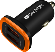 Canyon Universal 2xUSB car adapter, Input 12V-24V, Output 5V-2.1A