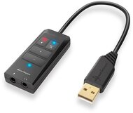 Sharkoon külső hangkártya - SB1 (TRRS -> USB, PC/PS4, Hardveres Equalizer, 15 cm, fekete)