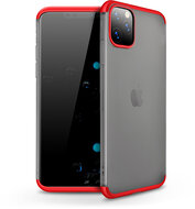Apple iPhone 11 Pro hátlap - GKK Matte 360 Full Protection 3in1 - piros/matt átlátszó