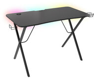 Genesis Holm 200 Gamer asztal RGB világítással, fekete