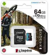 Kingston 64GB Canvas Go! Plus UHS-I U3 V30 A2 microSDXC memóriakártya