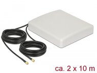Delock LTE MIMO Antenna 2 x SMA Plug 8 dBi directional with connection cable RG-58 10 m white outdoo