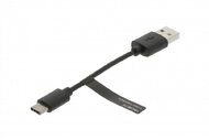 Valueline 10cm USB2.0 A male - USB Type-C male kábel, fekete