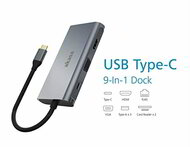 Akasa USB Type-C 9in1 dock - AK-CBCA21-18BK