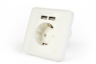 GEMBIRD EG-ACU2A2-01 Gembird AC wall socket with 2 port USB charger, German socket