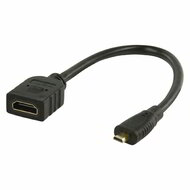 Valueline 20cm HDMI F - HDMImicro M kábel, fekete