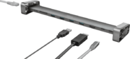 Trust Kábel Átalakító - Dalyx 10in1 Multiport (szürke, aluminium, USB-C apa / SD+RJ45+HDMI+Type-C+USB3.2 anya)