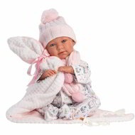 Llorens: Mimi újszülött síró baba macis pizsamával és takaróval (74084)