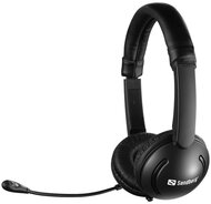 Sandberg Fejhallgató - MiniJack Chat Headset Saver (mikrofon; 3,5mm jack; hangerő szabályzó; 1,8m kábel; fekete)