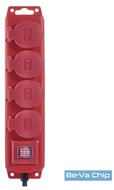 Emos P14251 5m/1,5m/IP44 4-es piros kültéri kapcsolós elosztó
