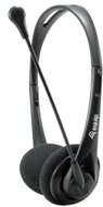 Equip-Life Fejhallgató - 245302 (3.5 mm Jack, hangerő szabályzó, rugalmas mikrofon, 2m kábel, fekete)
