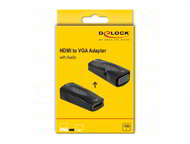 Delock Átalakító HDMI-A aljzat - VGA aljzat 1080p audioval