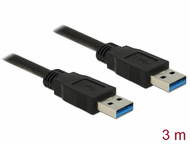 Delock 85063 USB 3.0 Type-A - USB 3.0 Type-A (apa - apa) kábel 3m - Fekete