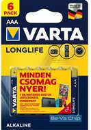 Varta Longlife AAA (LR03) alkáli mikro ceruza elem 6db/bliszter