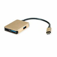 ROLINE Dokkoló Type-C - 4K HDMI, 2x USB 3.2, 1x Type-C power delivery, GOLD, négyzet