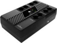 NJOY Szünetmentes Elosztósor 600VA - Token 600 (2x4 Schuko, line-interaktív, HID USB, túlfeszültség védett, fekete)