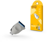 USB - micro USB OTG adapter - HOCO UA10 - USB 3.0 - ezüst